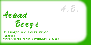 arpad berzi business card